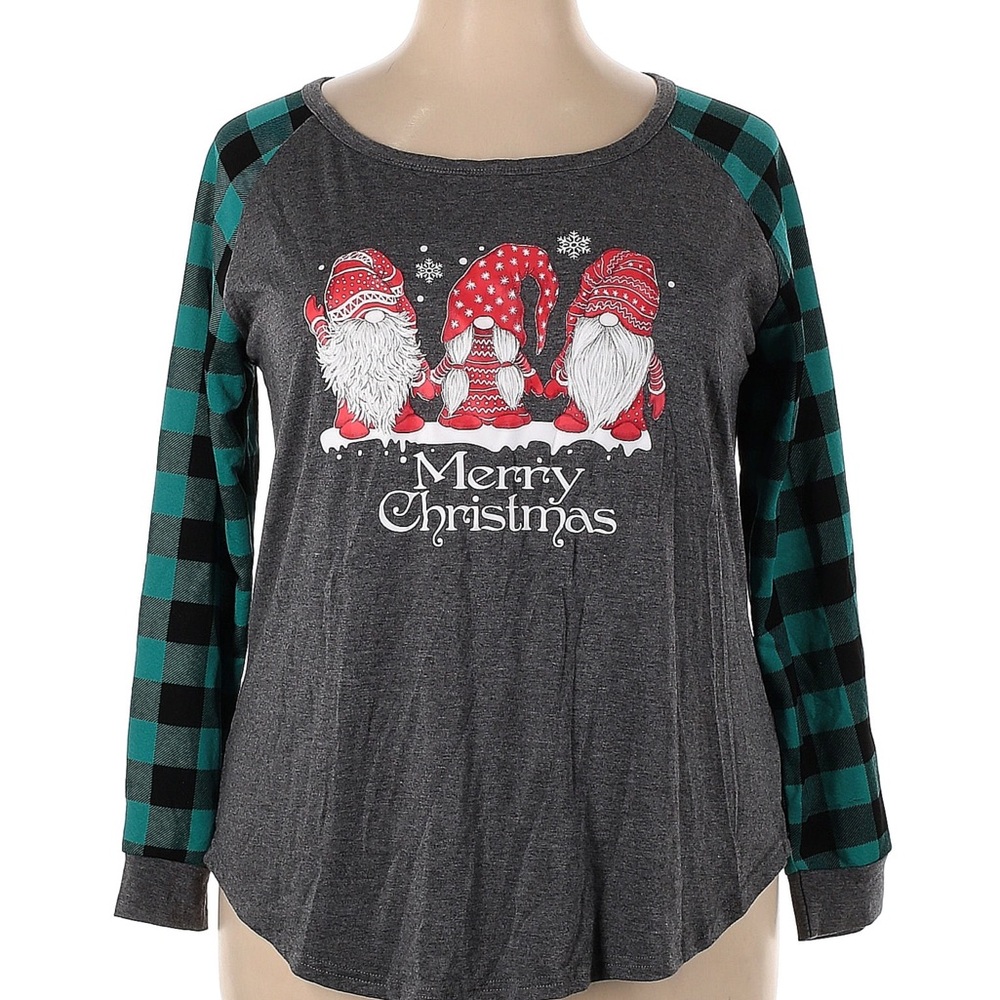 Cute Christmas Gnomes 3/4 Sleeve Shirt - XXL